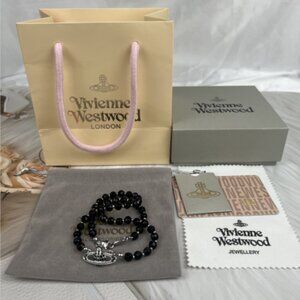 Vivienne Westwood Black  Silver Choker